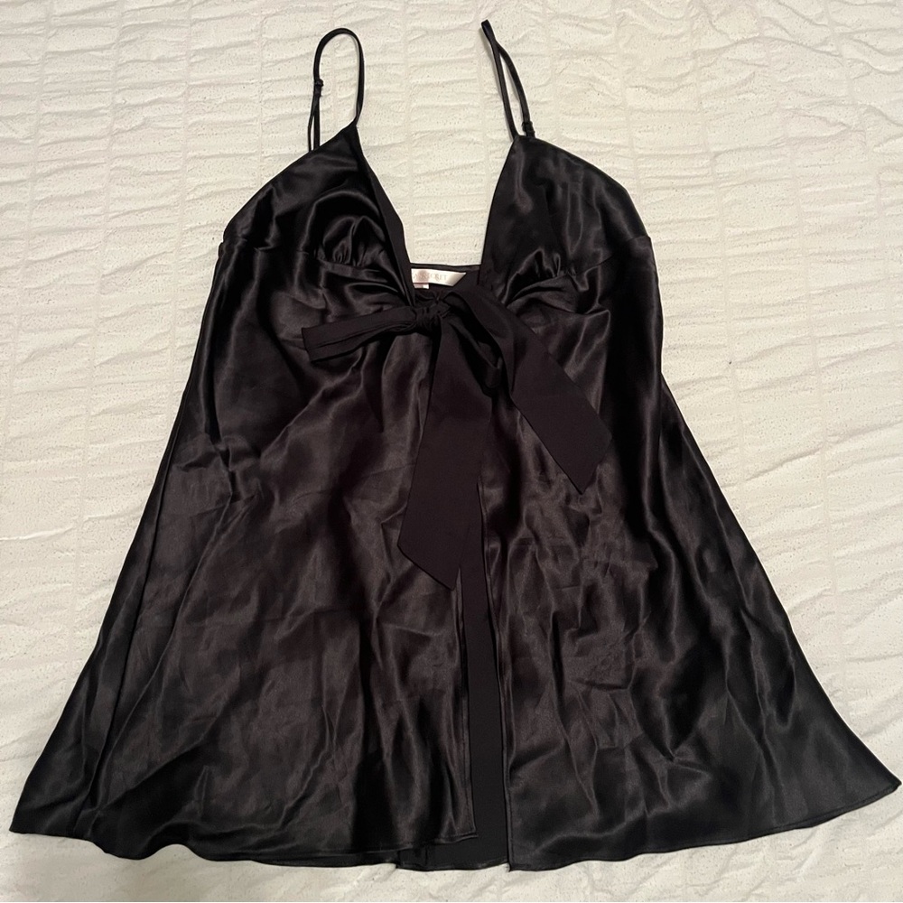 Victorias Secret Small Black Babydoll Camisole Tie Front